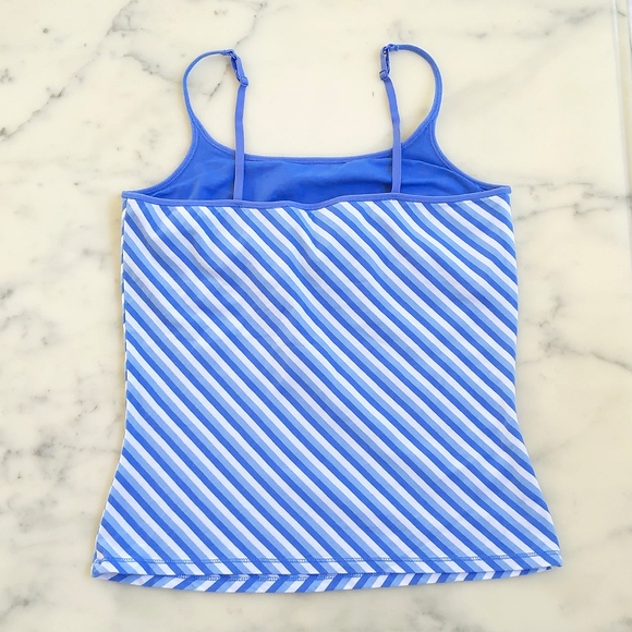NWOT. Express Cotton/Spandex Cami with built-in bra and multi color stripes. - Picture 2 of 3